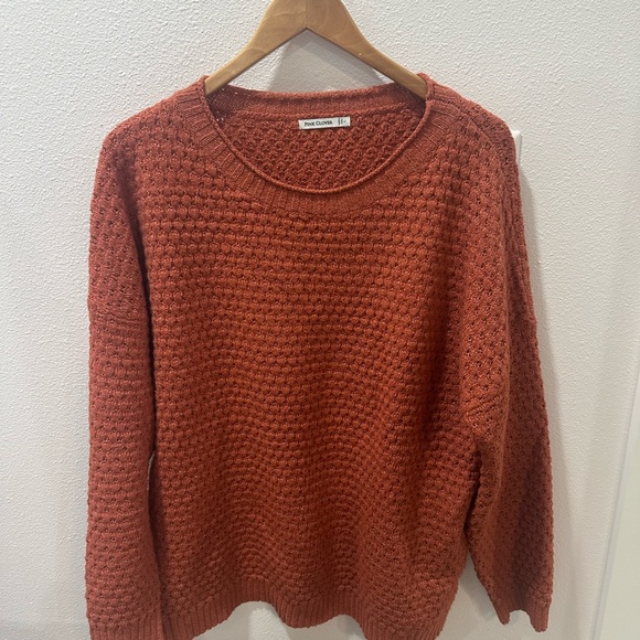 Pink Clover Sweaters - Pink Clover Rust Knit Sweater